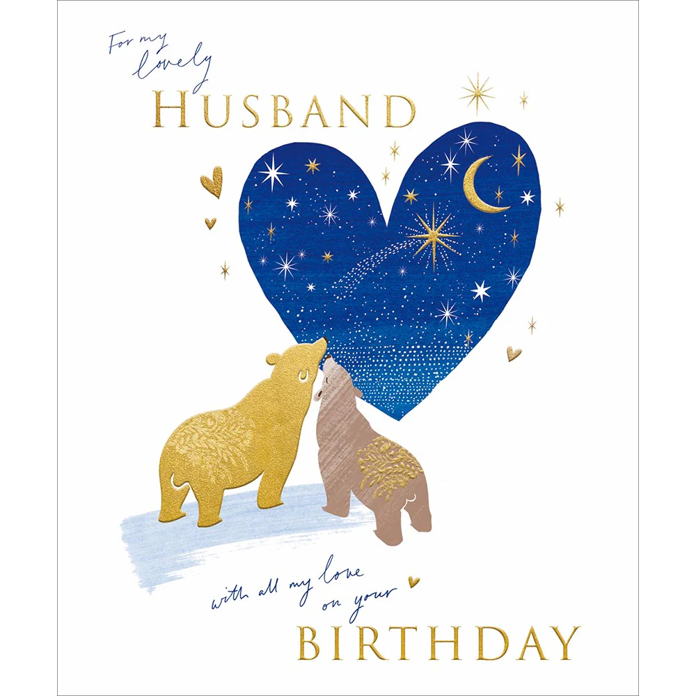 Bears In The Night Husband Birthday Card