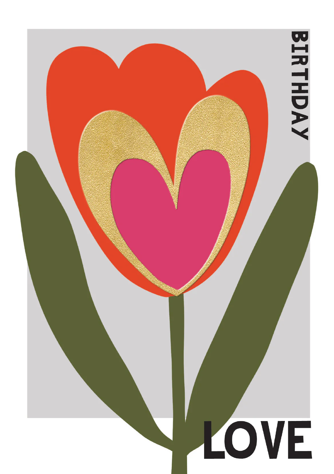 Birthday Love Tulip Heart Card