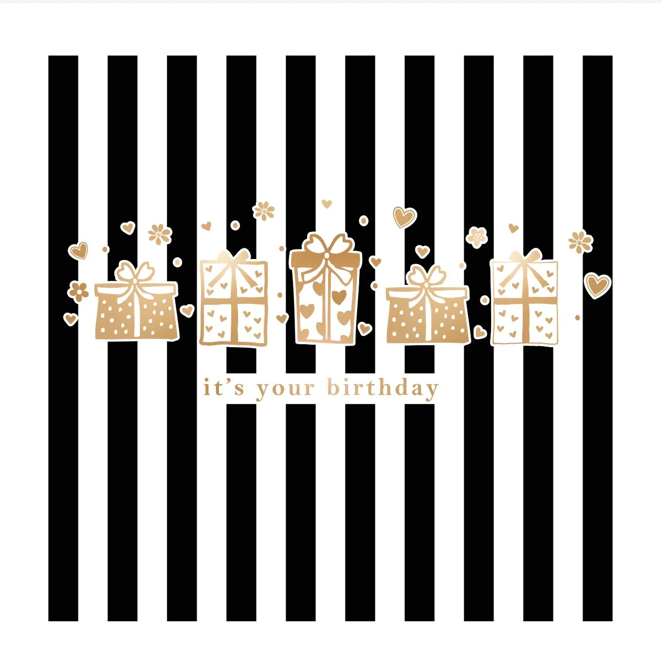 Black and White Presents Card