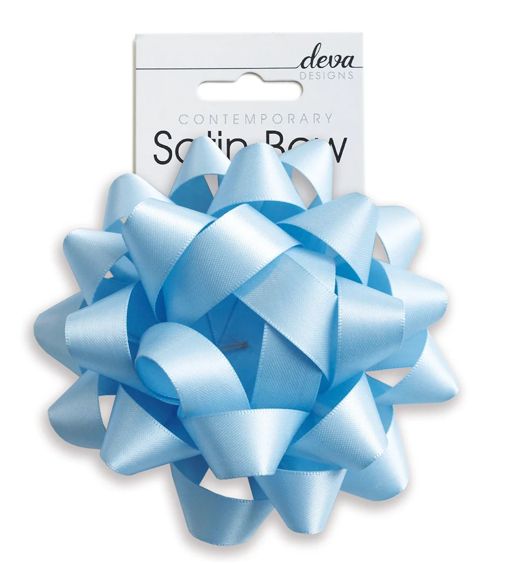 Blue Satin Gift Bow