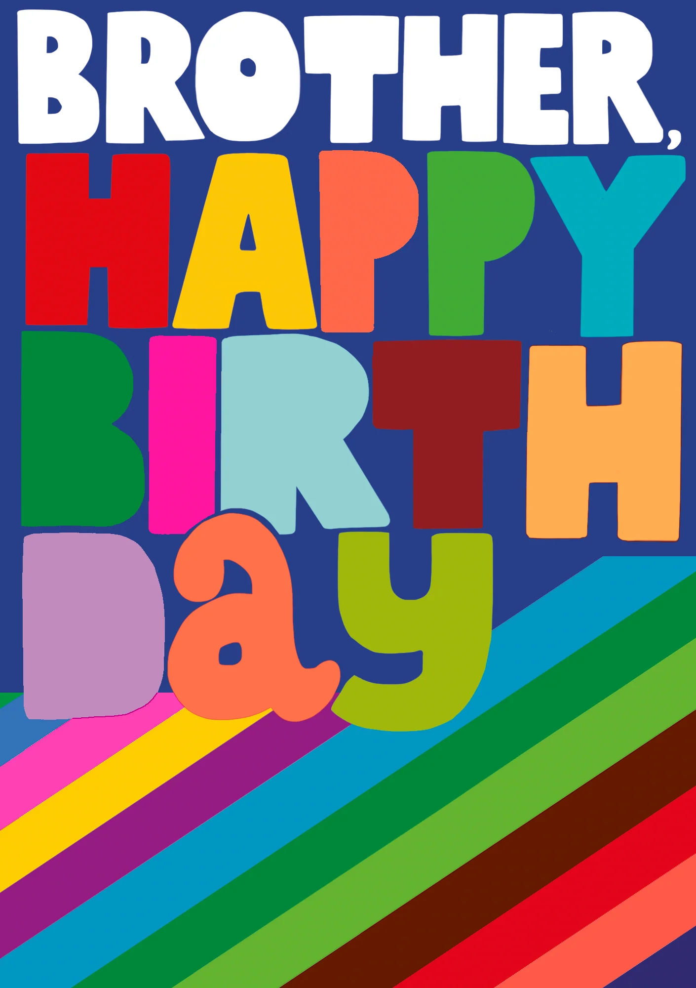 Bold Colour Brother Birthday Card
