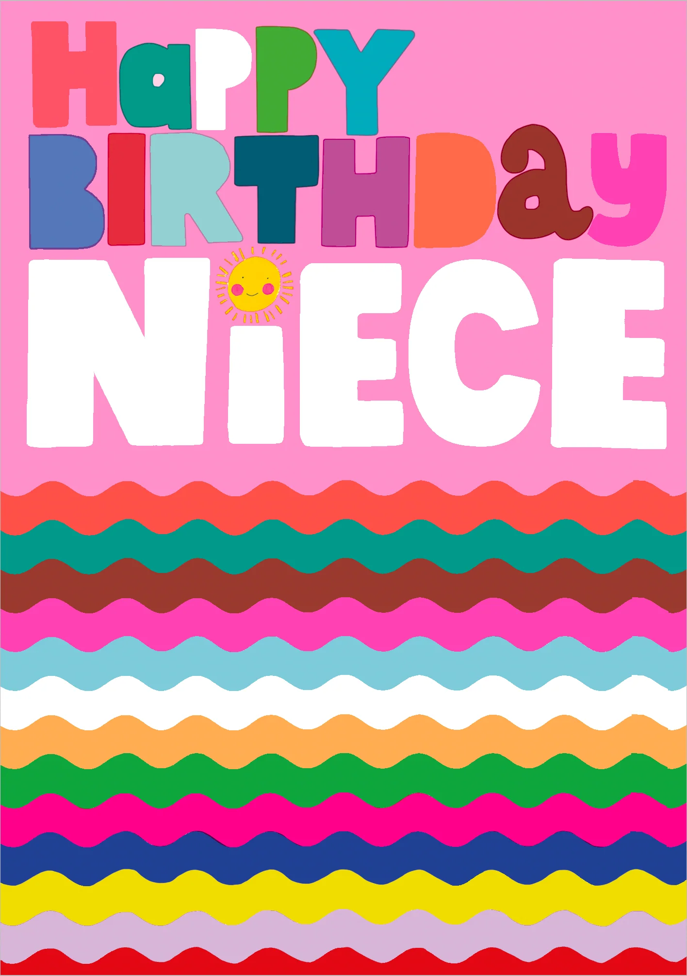 Bold Colour Niece Birthday Card