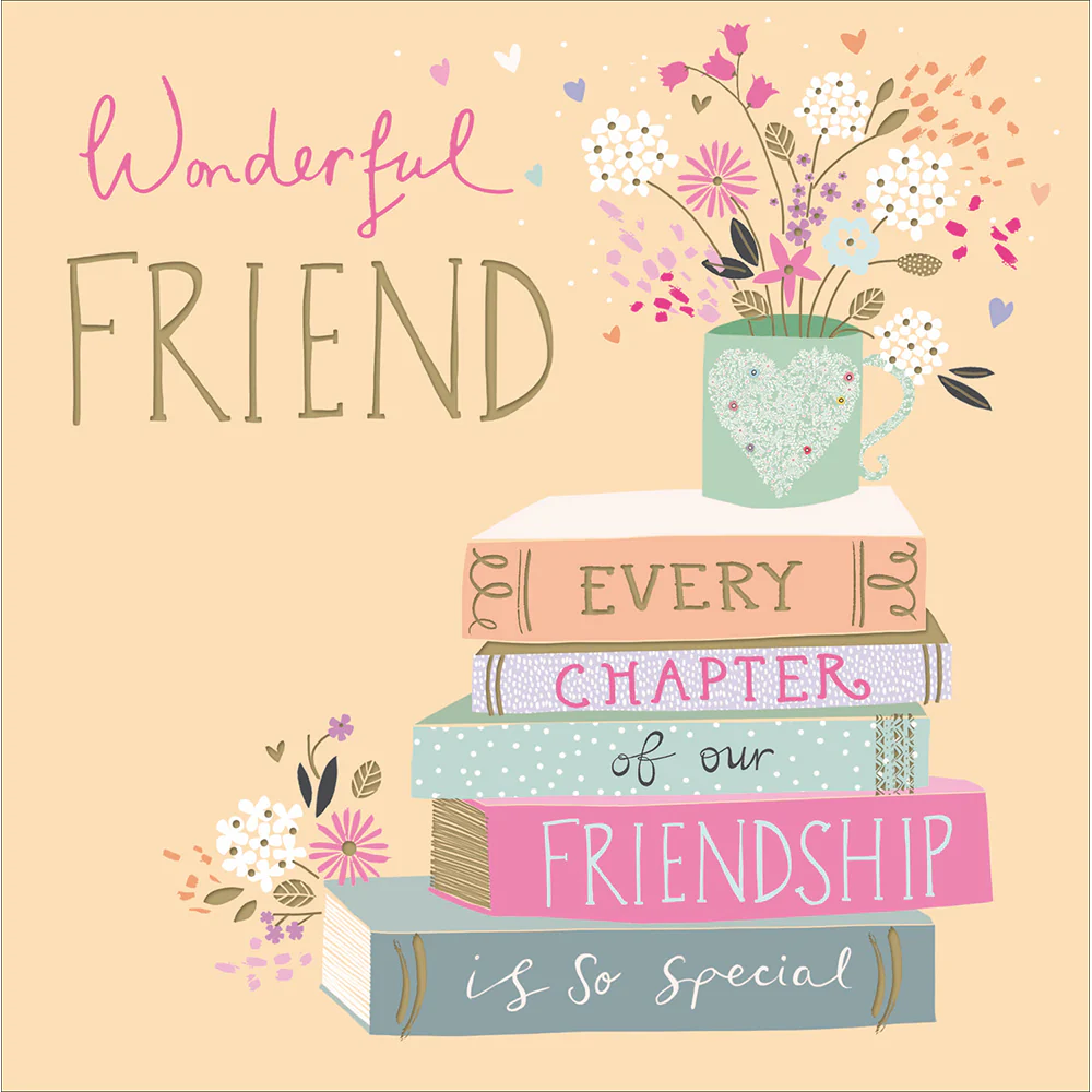 Books Wonderful Friend Birthday Card