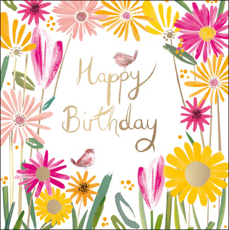 Bright Flowers Birthday Card