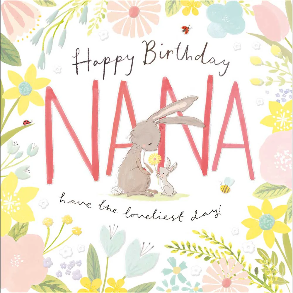 Bunnies Nana Birthday Card