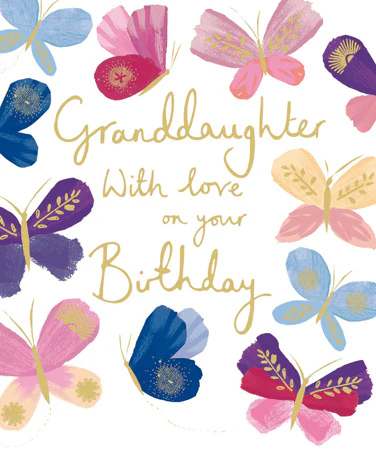 Butterflies Granddaughter Birthday Card
