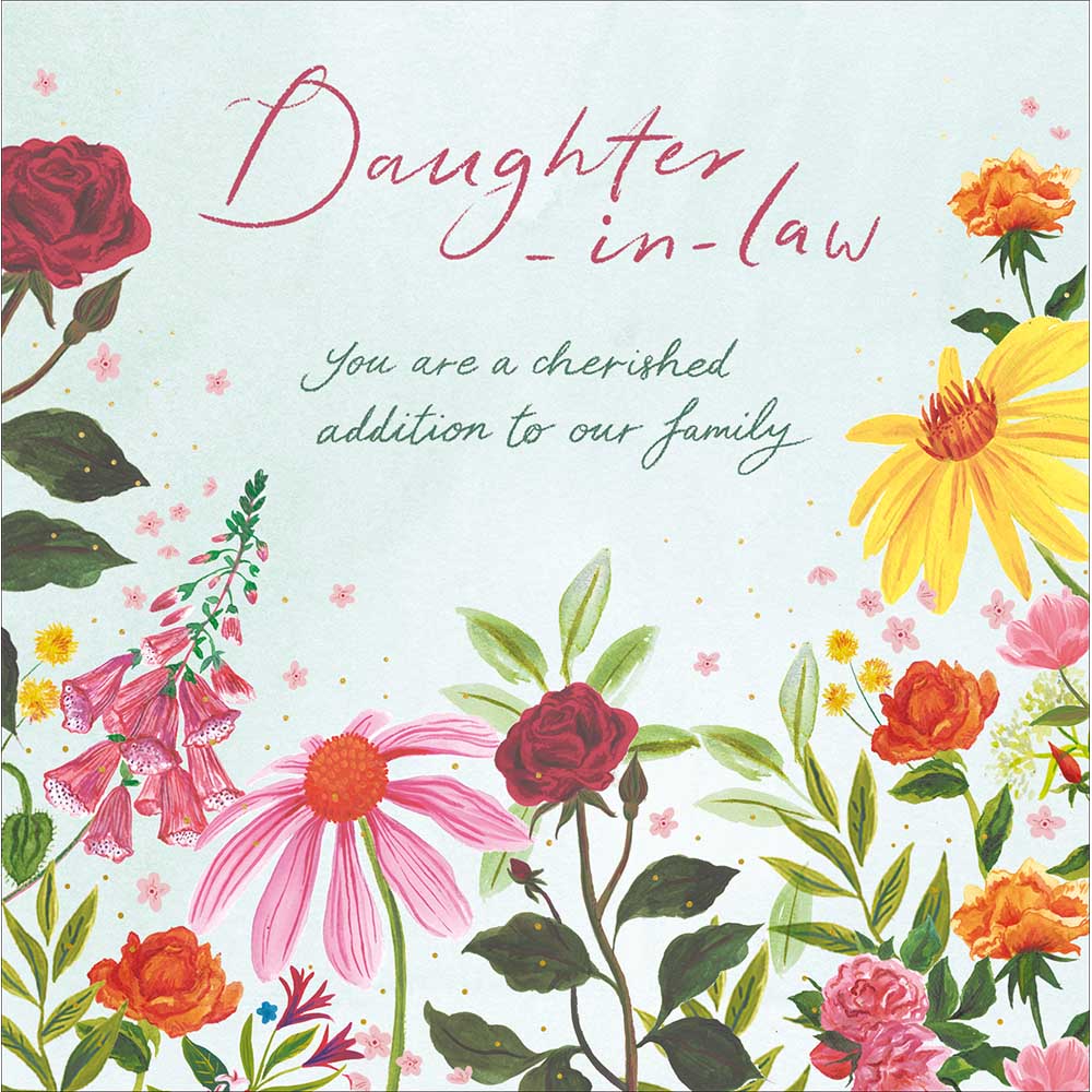 Cherished Daughter-In-Law Floral Birthday Card