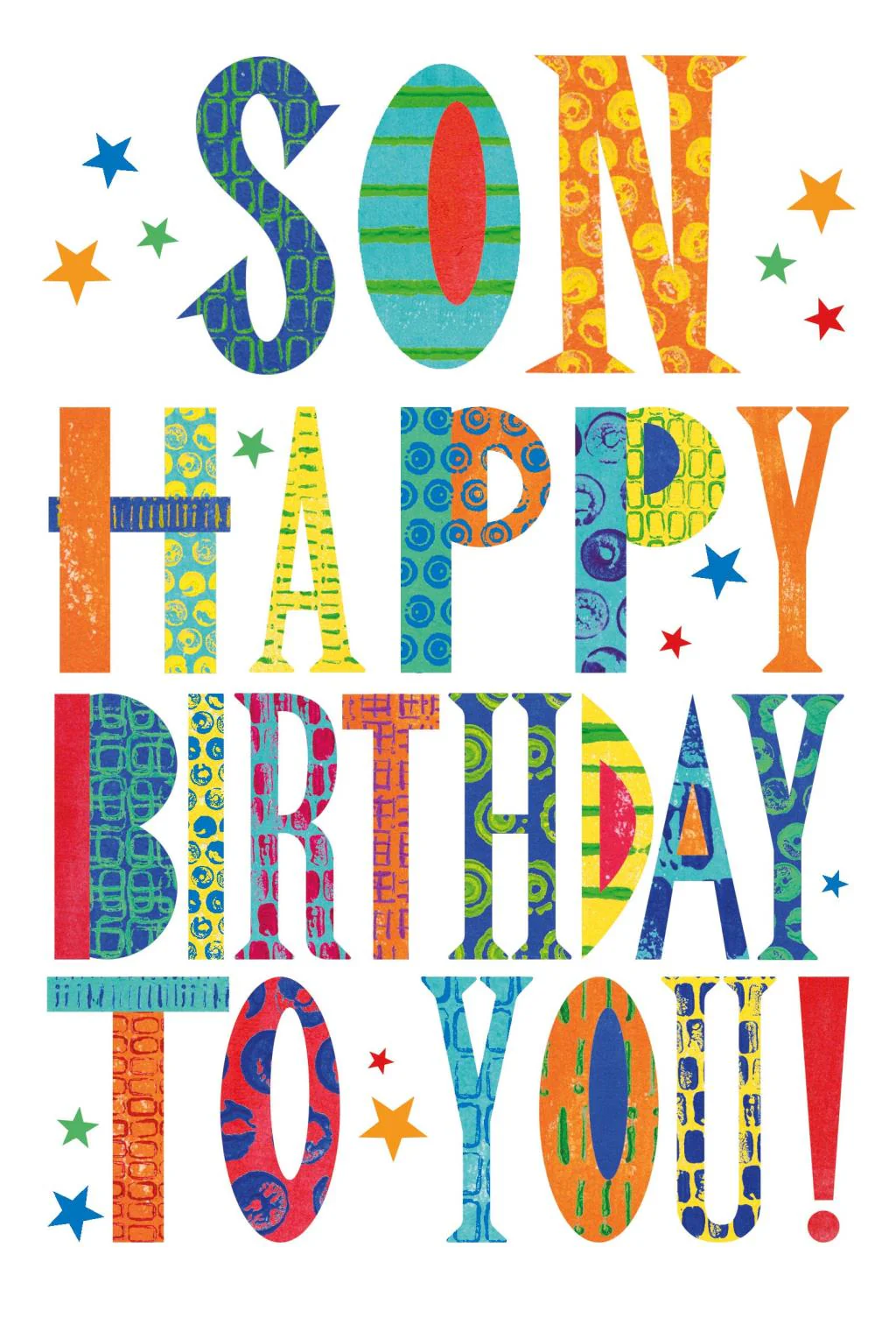 Colourful Son Birthday Card