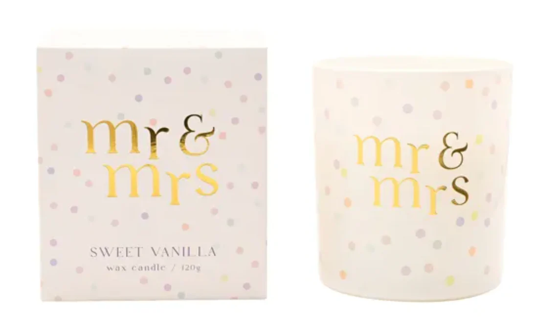 Confetti Sweet Vanilla Mr & Mrs Candle