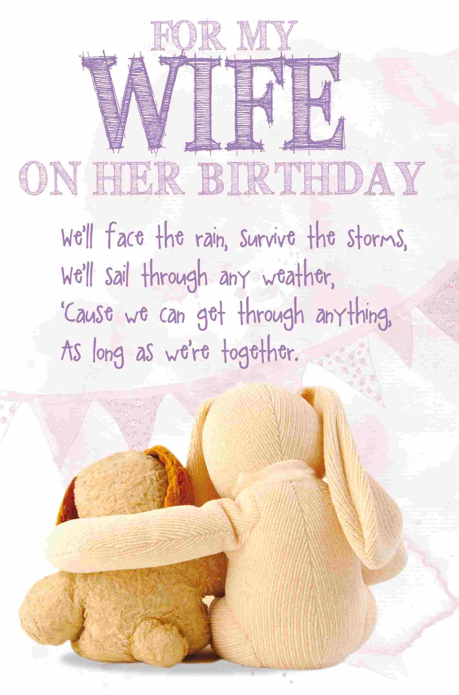 Cute Teddy Wife Birthday Card
