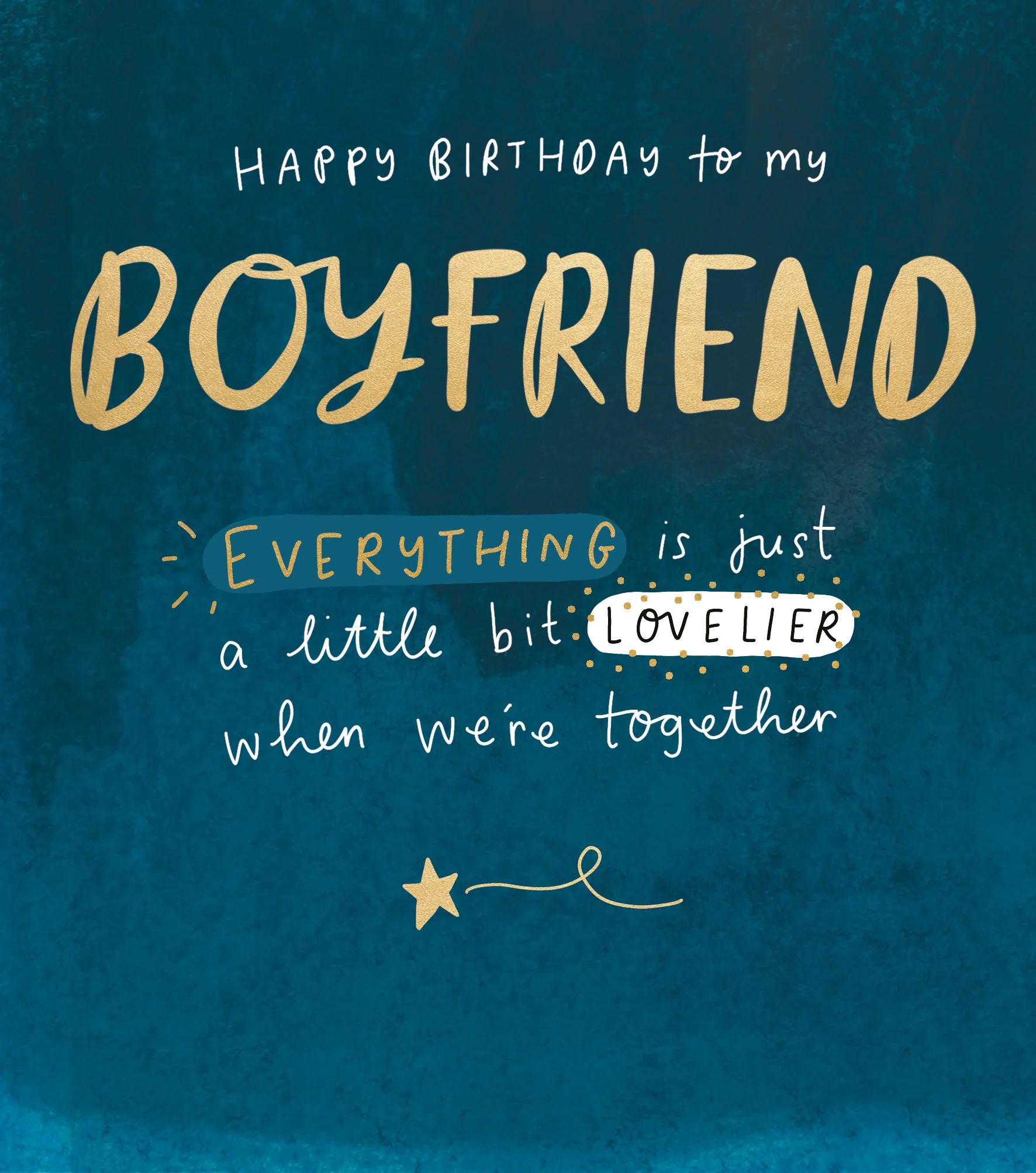 "Everything Lovelier With You" Boyfriend Birthday Card