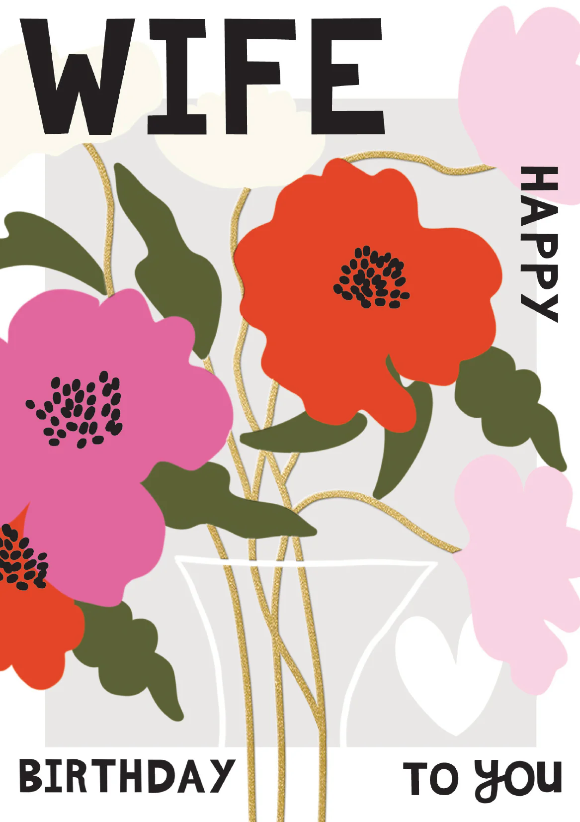 Floral Bunch Wife Birthday Card