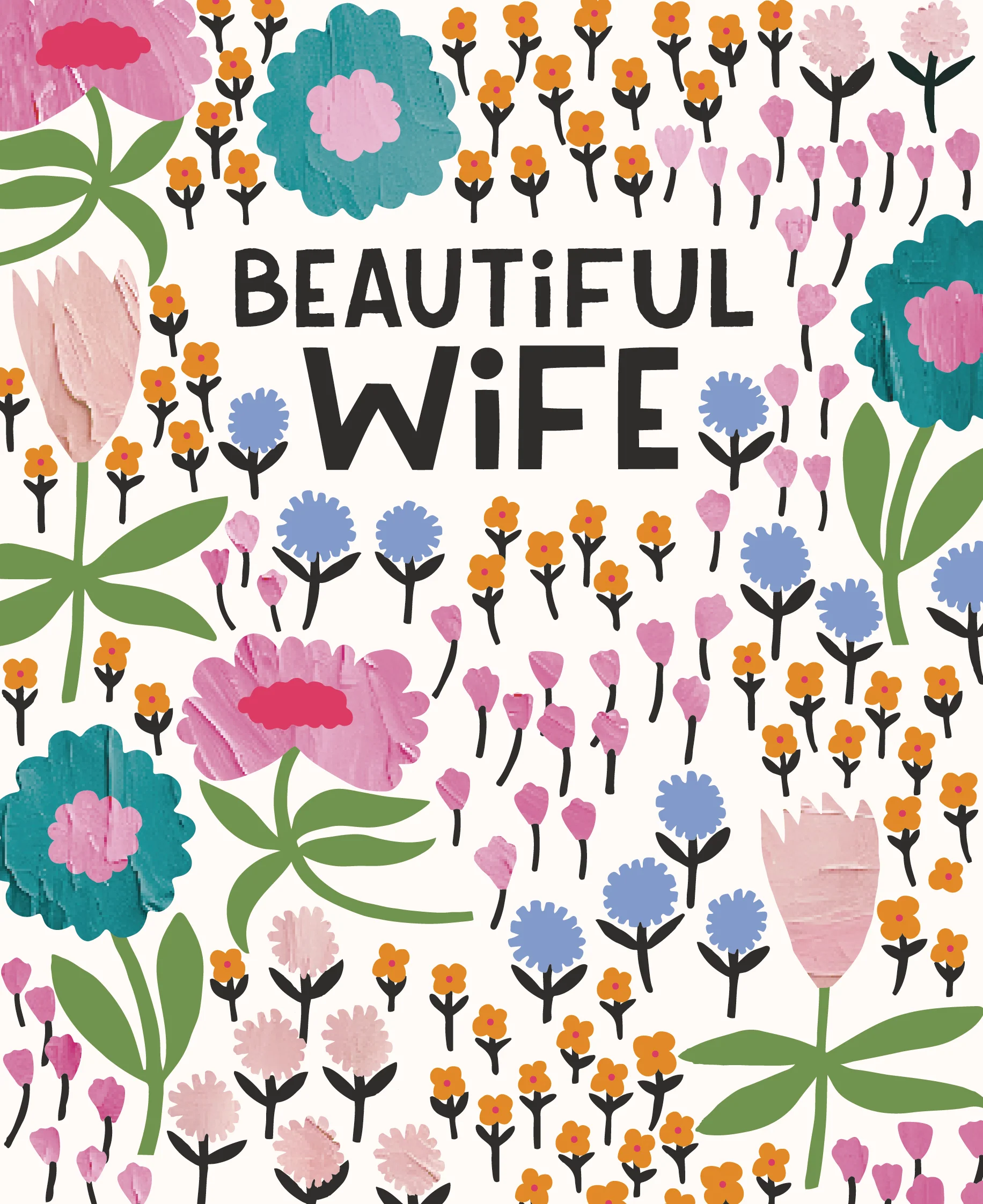 Flower Field Wife Birthday Card