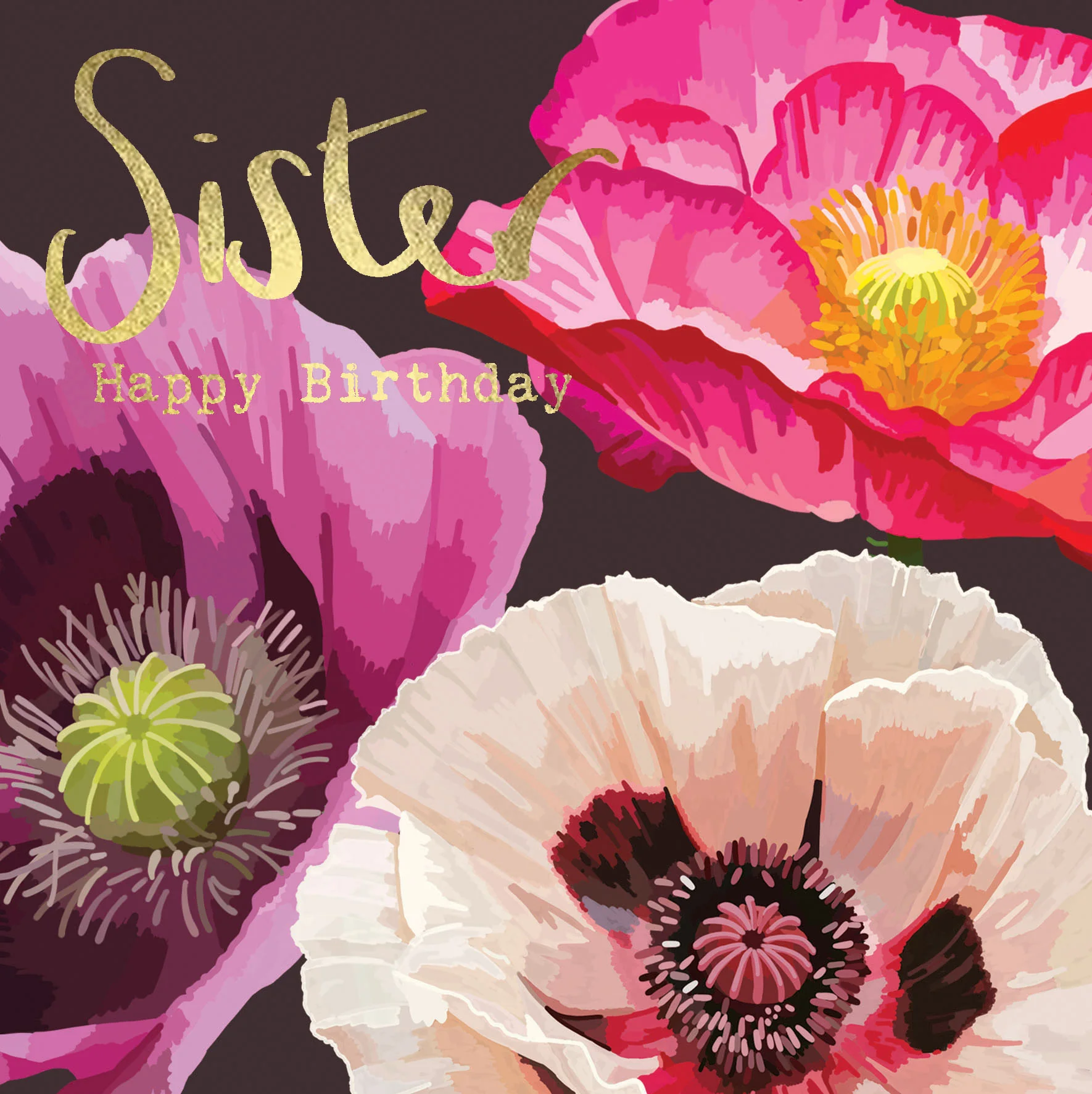 Flowers Happy Birthday Sister Card