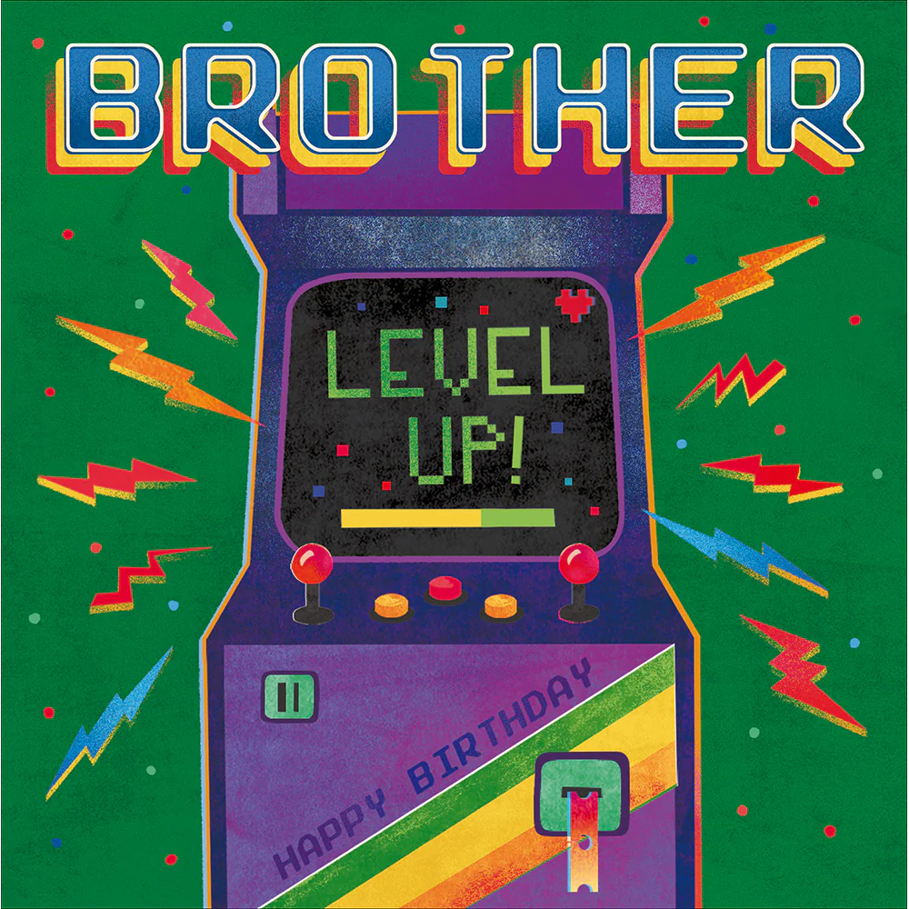 Gamer "Level Up!" Brother Birthday Card