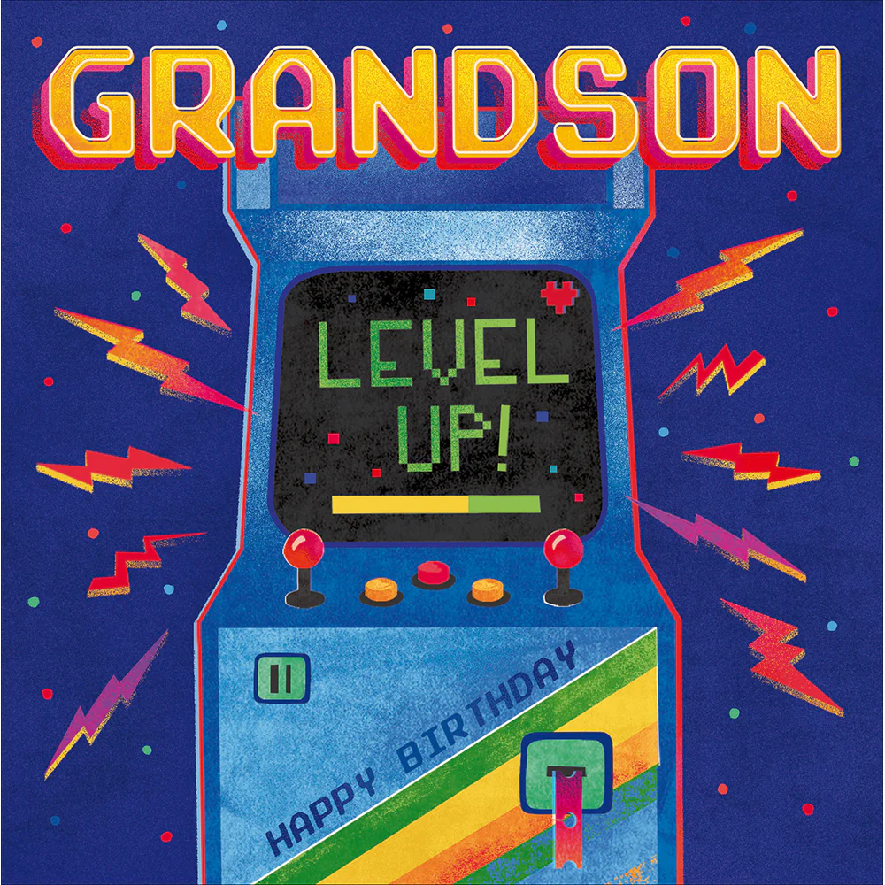 Gamer "Level Up!" Grandson Birthday Card