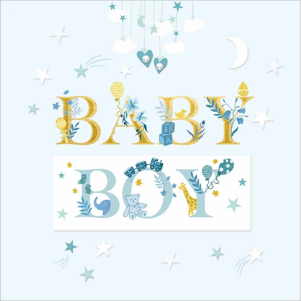 Gold & Blue Special Baby Boy Card