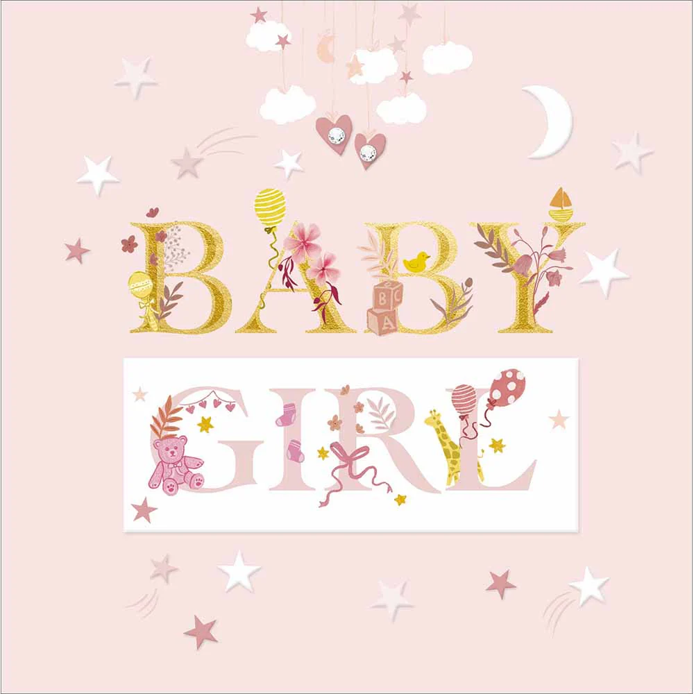 Gold & Pink Special Baby Girl Card