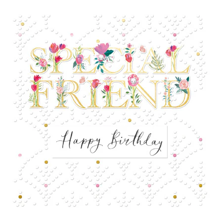 Gold Special Friend Birthday Card