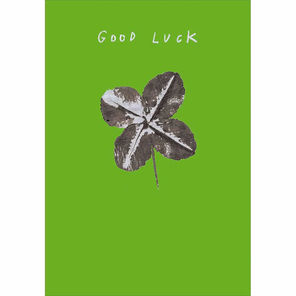 Good Luck Four Leaf Clover Card