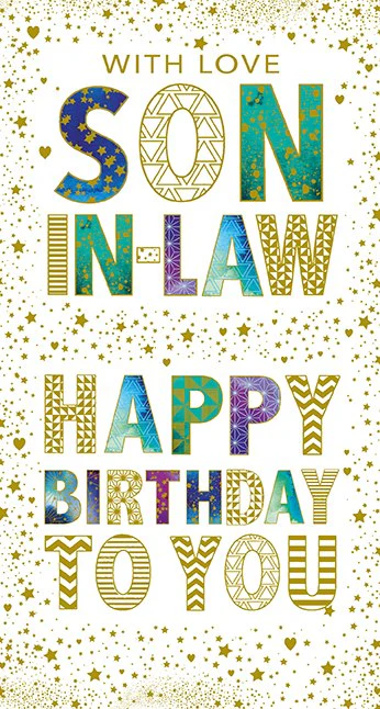 Graphic Text Son-In-Law  Birthday Card