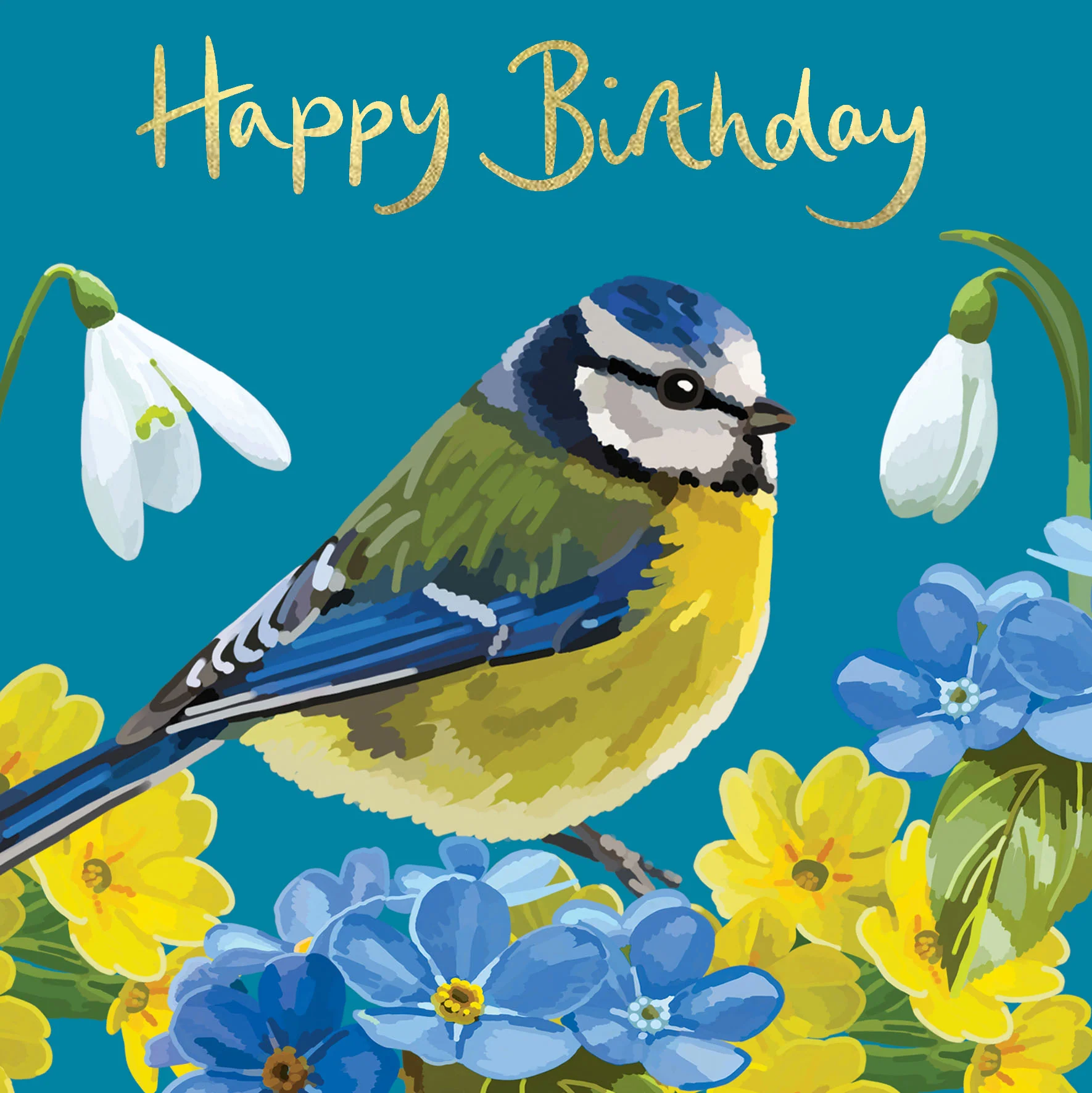 Happy Birthday Blue Tit Card