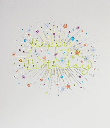 Happy Birthday Gold Sparkle Card
