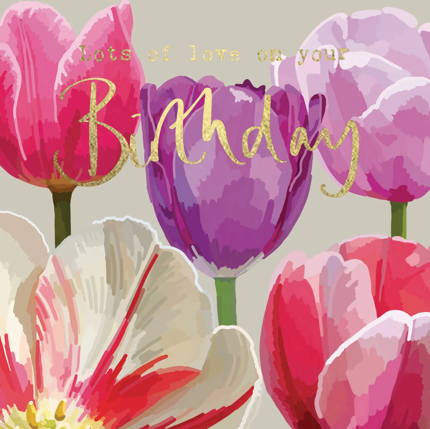 Happy Birthday Tulips Card