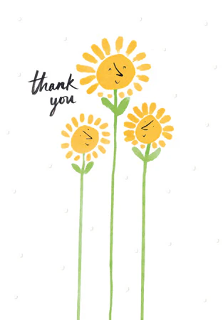 Happy Flowers Thanks Card