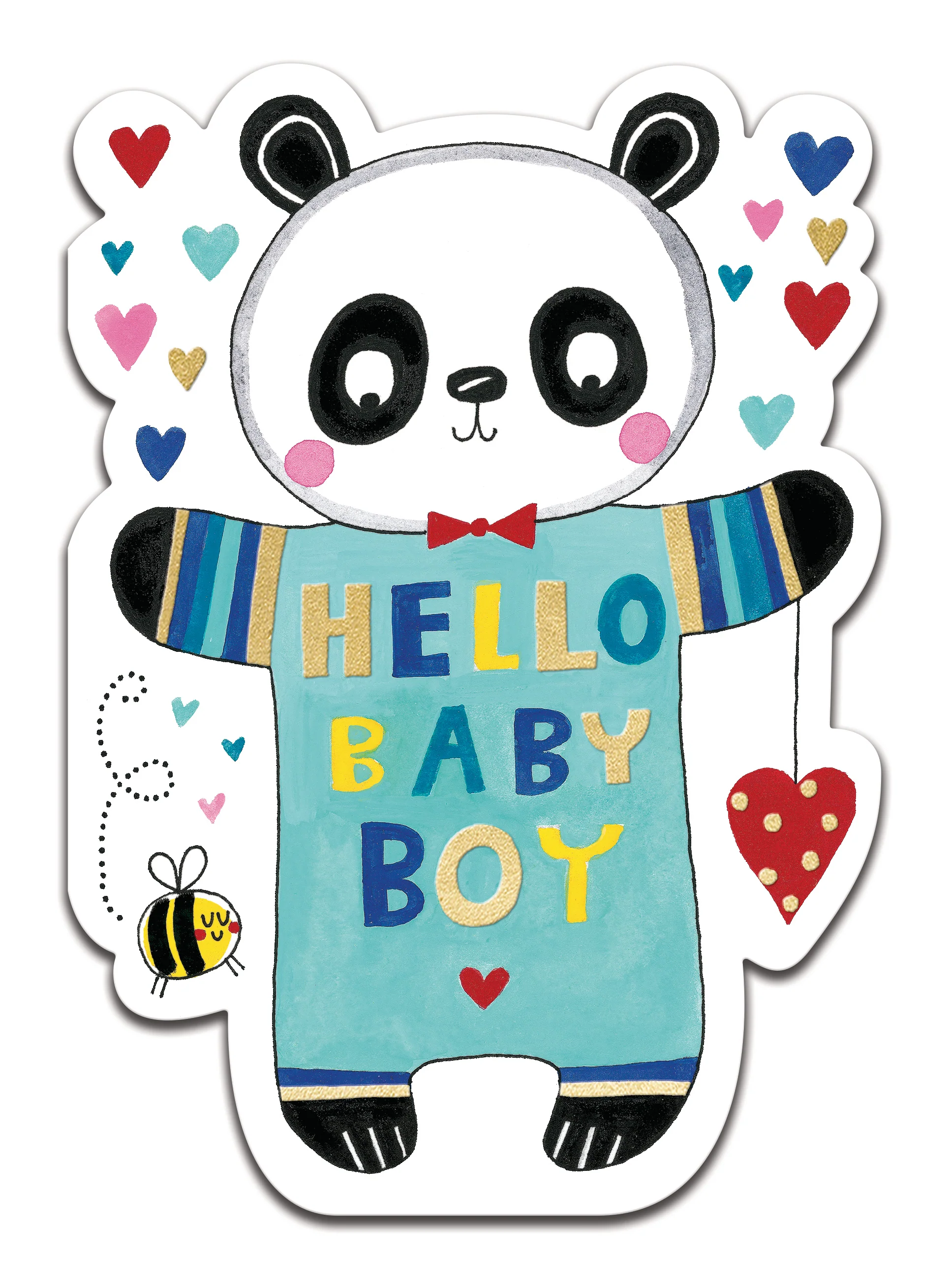 "Hello Baby Boy" Panda Baby Card