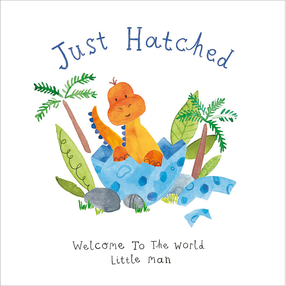 "Just Hatched" Cute Dinosaur Baby Card
