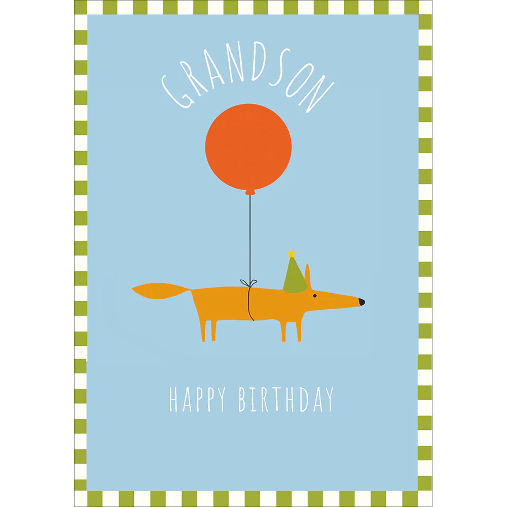 Little Fox Grandson Birthday Card