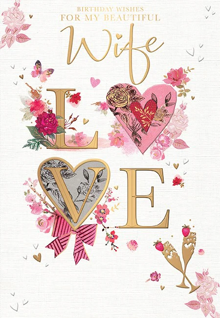 "LOVE" Wife Birthday Card