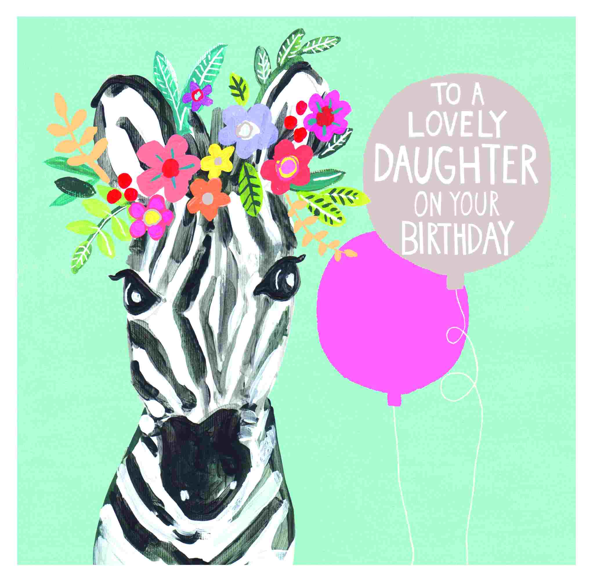 Lovely Daughter Birthday Zebra Card