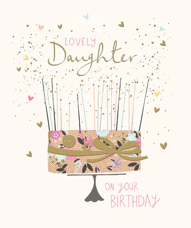 Lovely Daughter Cake Birthday Card