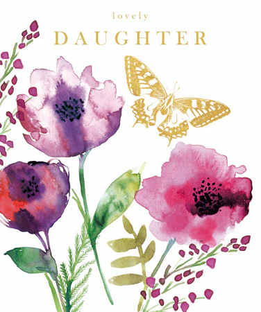Lovely Daughter Flowers & Butterfly Birthday Card