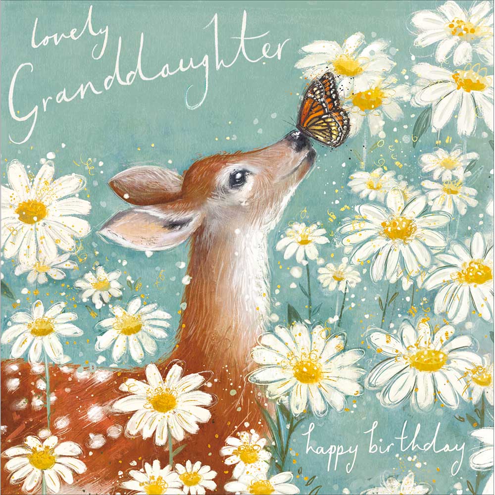 Lovely Granddaughter Deer & Daisies Birthday Card
