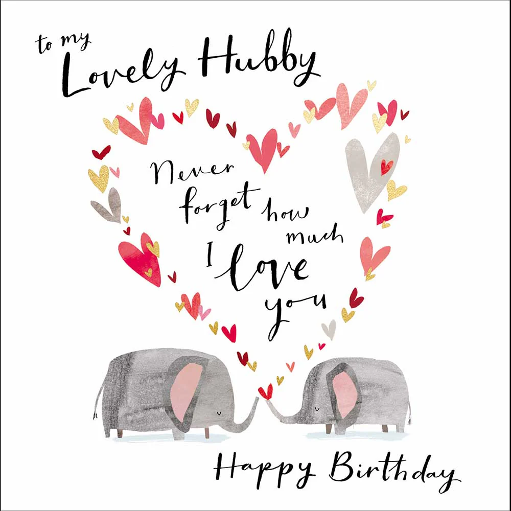 Loving Elephants Husband Birthday Card