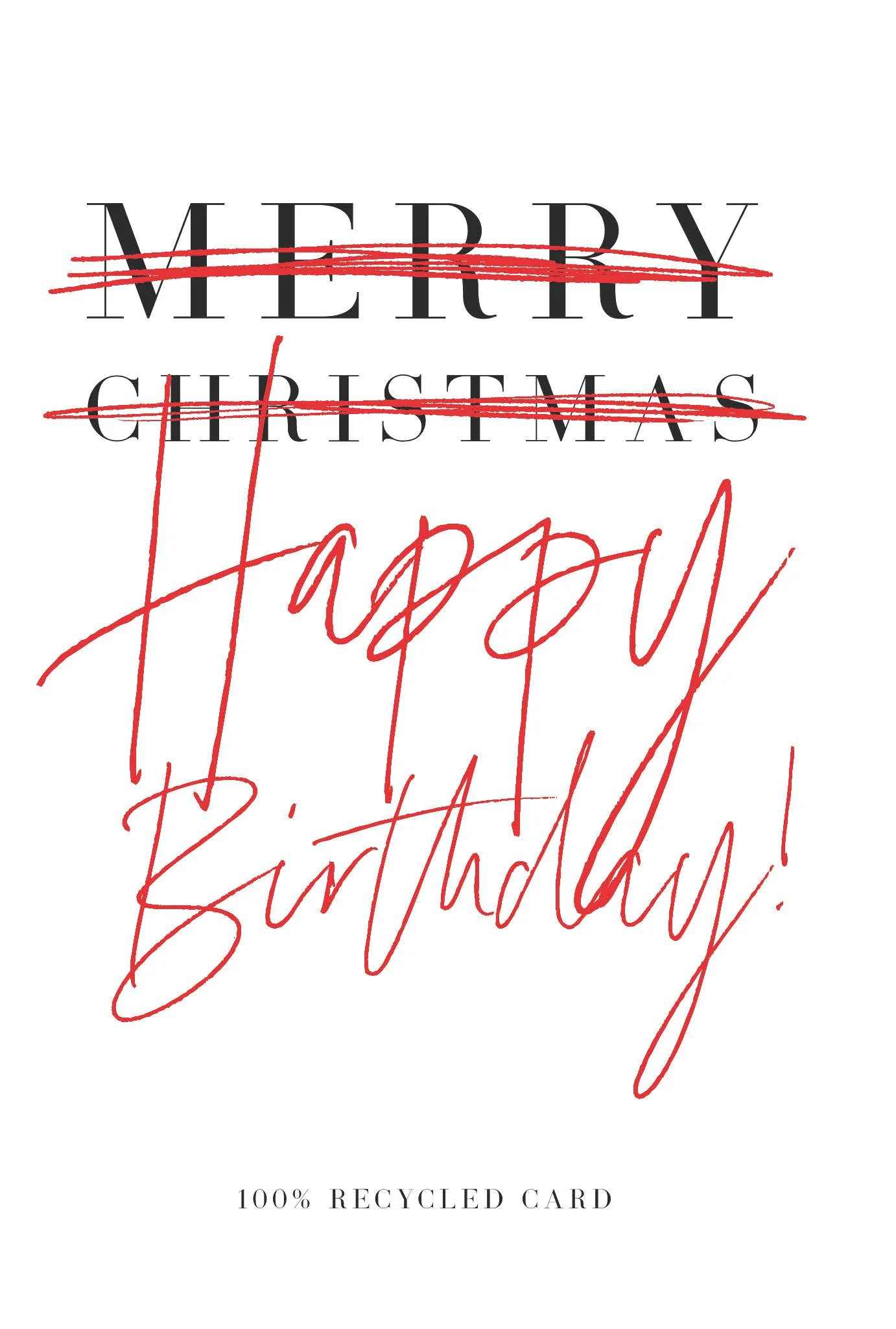 Merry Christmas Happy Birthday Card
