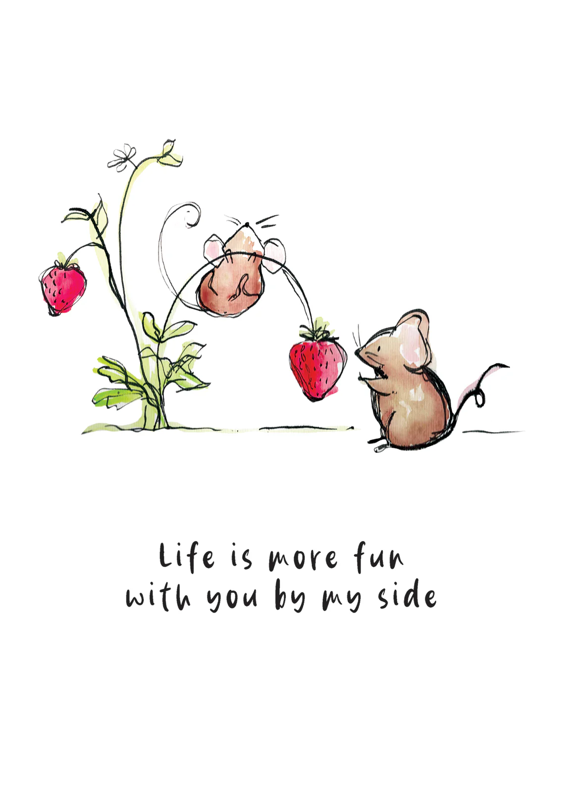 Mice And Strawberries Card
