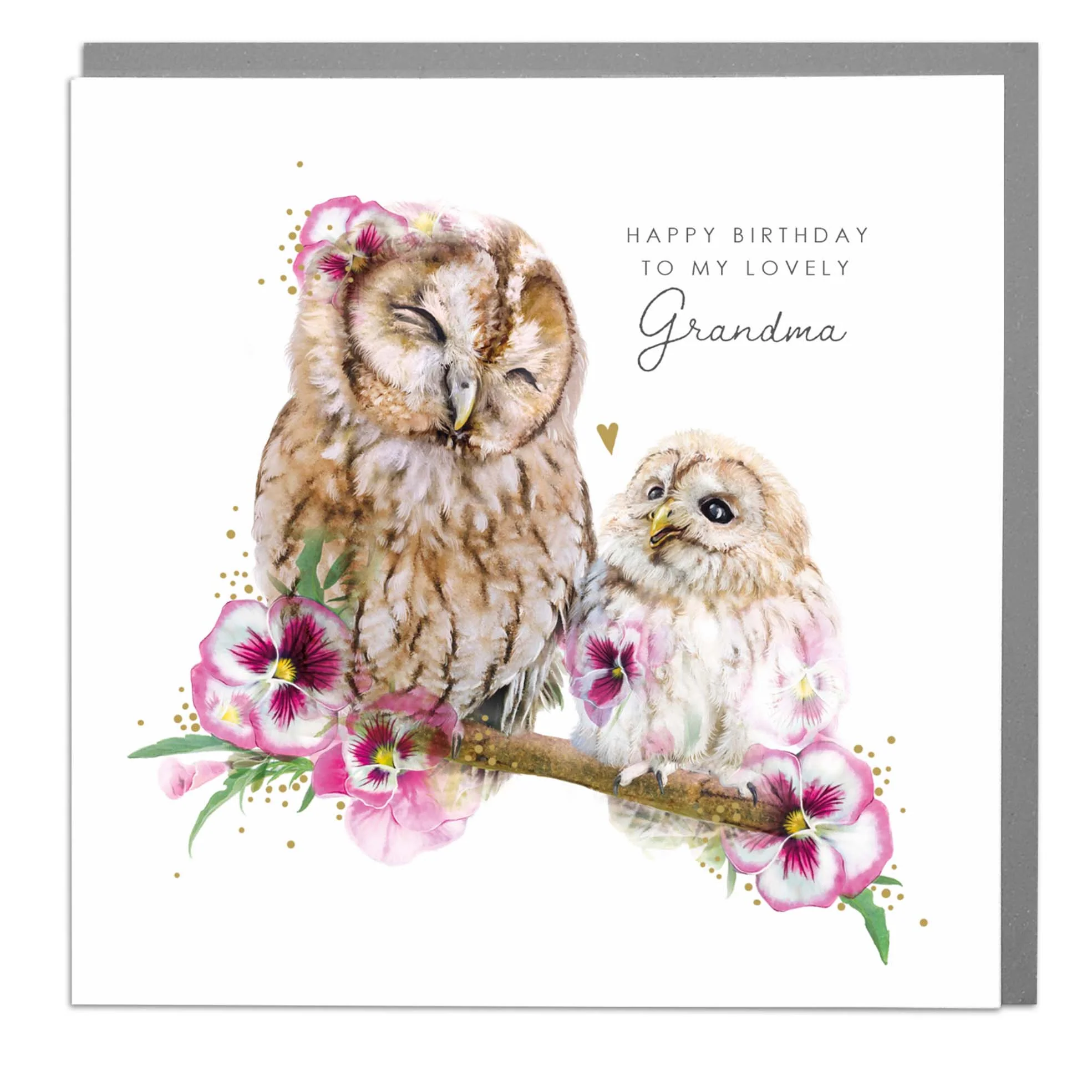 Owls Grandma Birthday Card