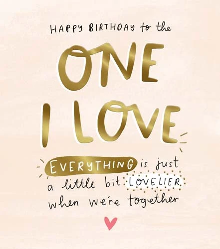 Pink One I Love Birthday Card