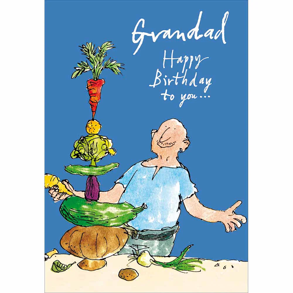 Quentin Blake Garden Grandad Birthday Card