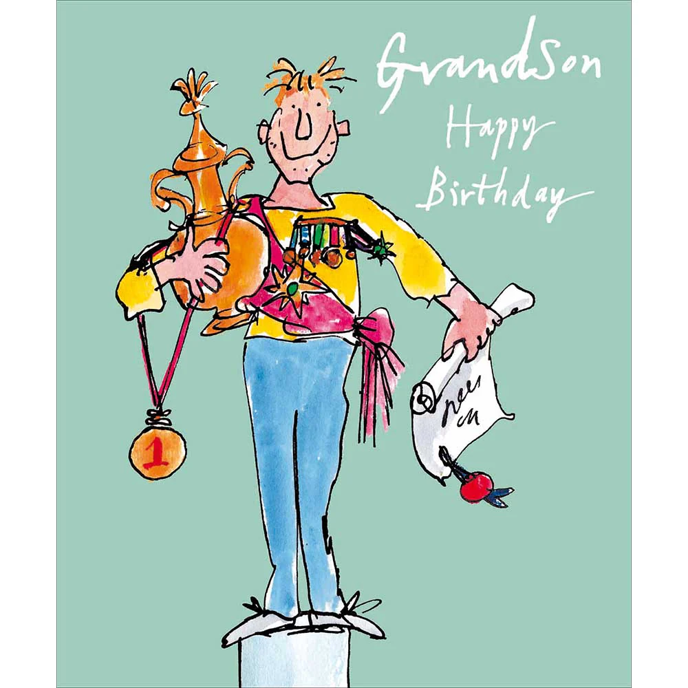 Quentin Blake Trophy Grandson Birthday Card