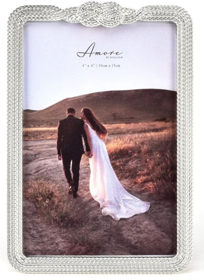 Silver Infinity Knot Wedding Photo Frame