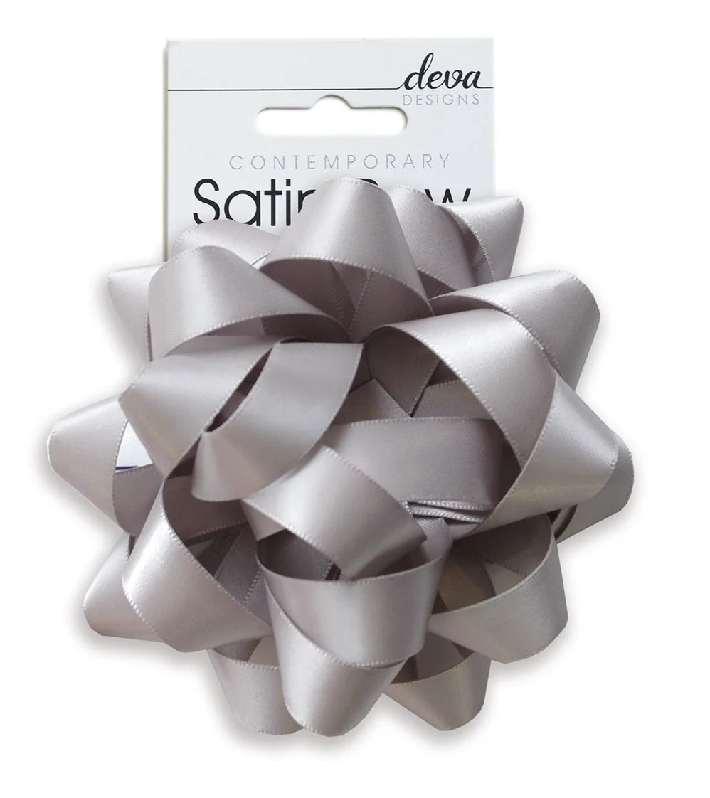 Silver Satin Gift Bow