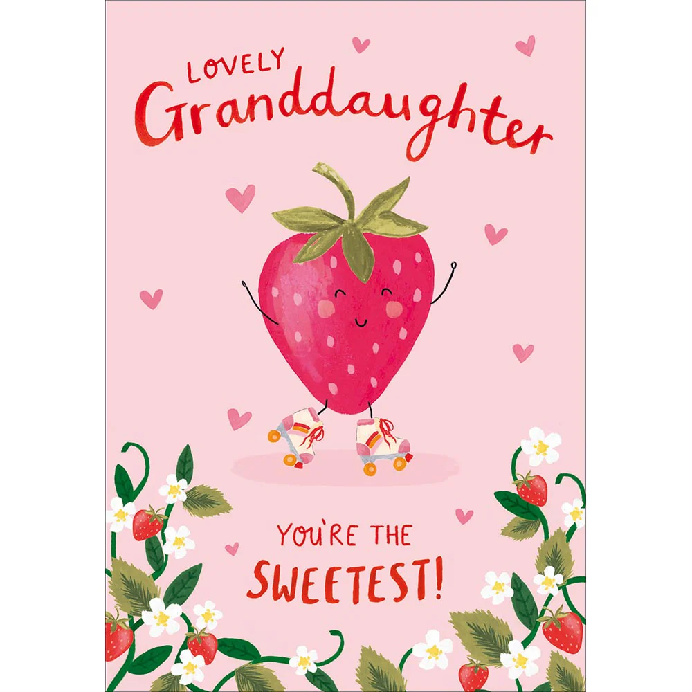 Strawberry Sweetest Granddaughter Birthday Card