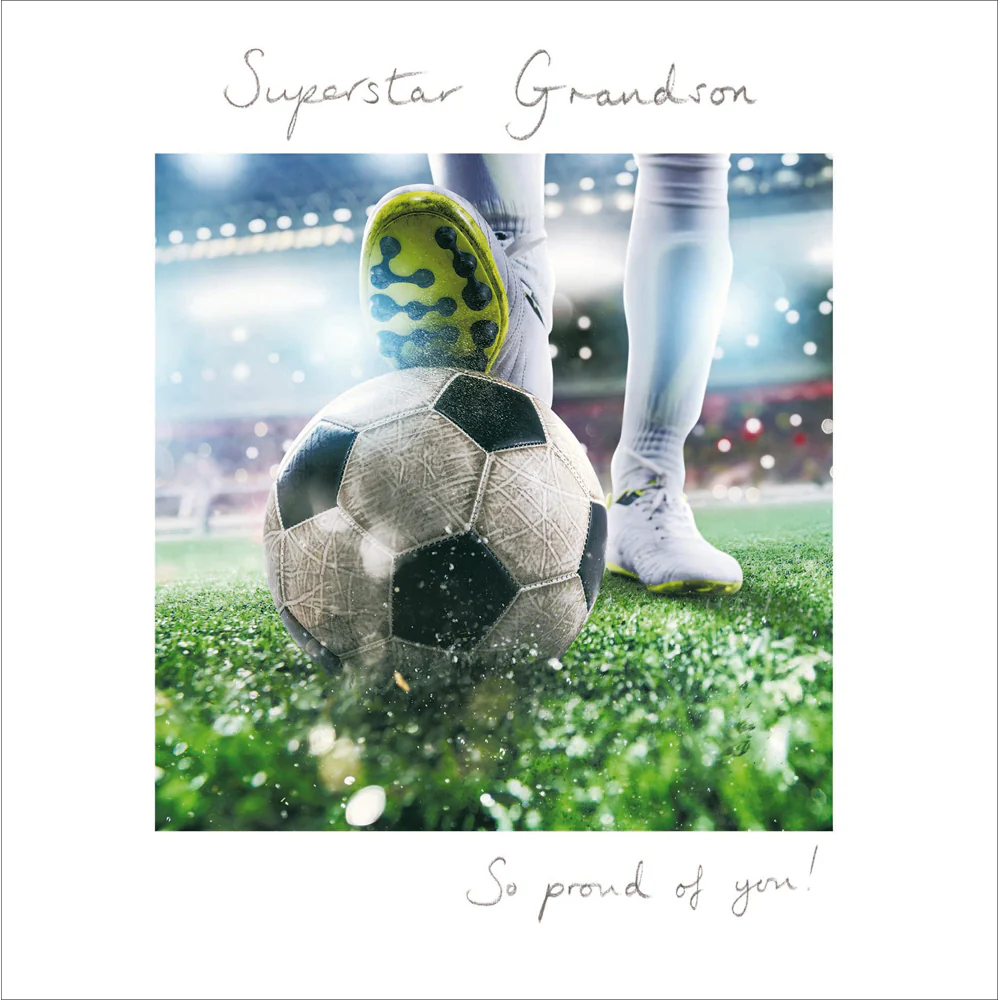 Superstar Football Grandson Birthday Card