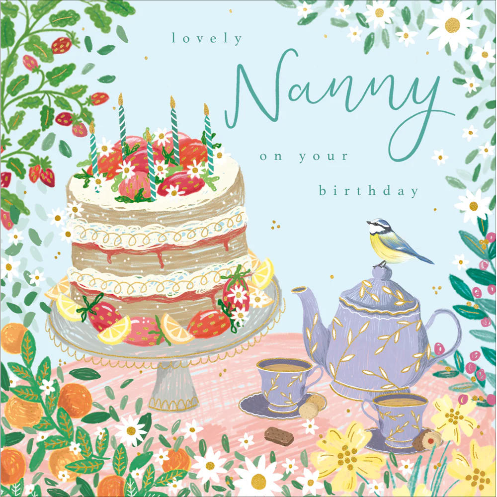 Tea Party Nanny Birthday Card