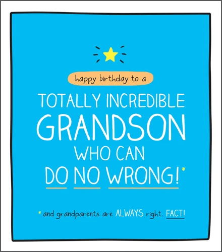 "Totally Incredible Grandson" Birthday Card